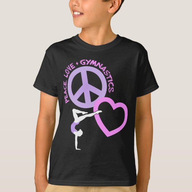 Peace-Love-Gymnastic, pink/purple2 T-Shirt (Front)