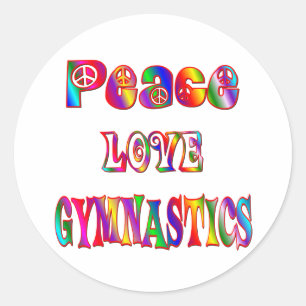 Peace Love Gymnastics Classic Round Sticker