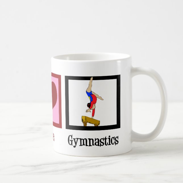 Peace Love Gymnastics Cute Gymnast Coffee Mug (Right)