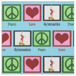 Peace Love Gymnastics Cute Gymnast Fabric