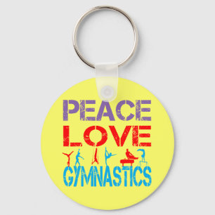 PEACE LOVE GYMNASTICS KEYCHAIN