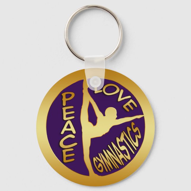 PEACE LOVE GYMNASTICS KEYCHAIN (Front)