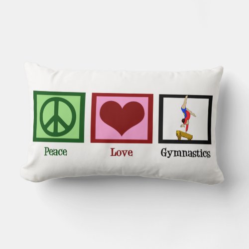 Peace Love Gymnastics Lumbar Pillow