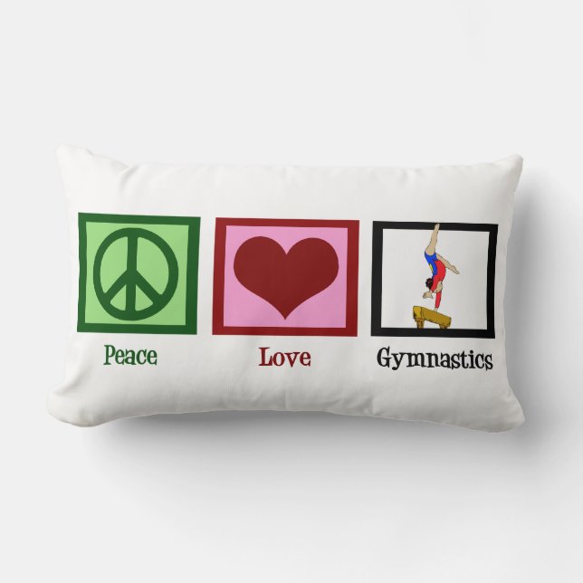 Peace Love Gymnastics Lumbar Pillow (Front)