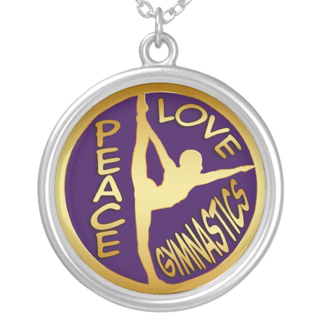 PEACE LOVE GYMNASTICS NECKLACE (Front)