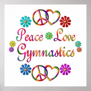 PEACE LOVE GYMNASTICS POSTER