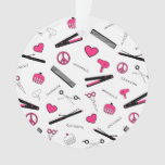 Peace, Love, &amp; Hair Accessories (Pink) Ornament
