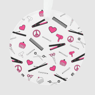 Peace, Love, & Hair Accessories (Pink) Ornament