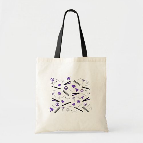 Peace Love  Hair Accessories Purple Tote Bag