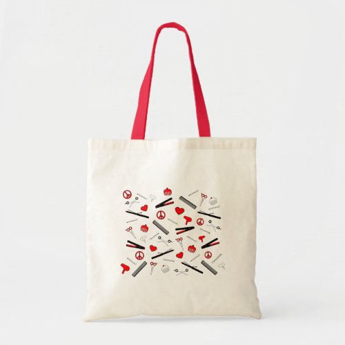 Peace Love  Hair Accessories Red Tote Bag