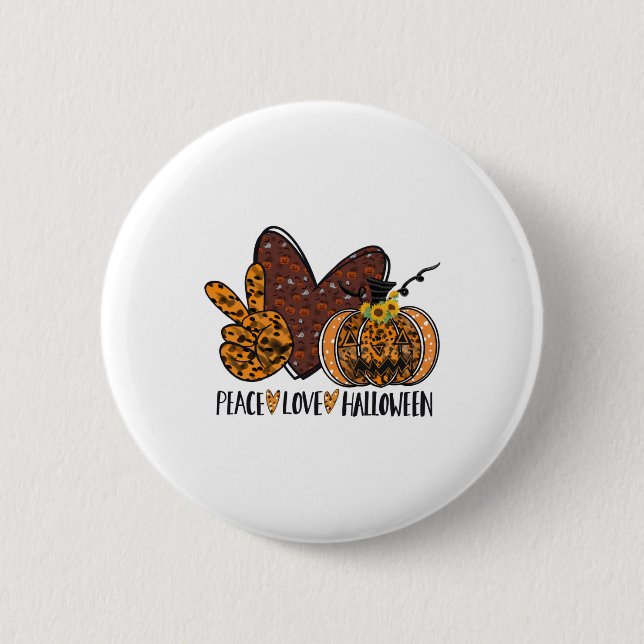 Peace love Halloween Button (Front)