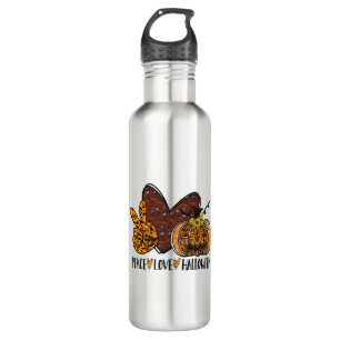 Peace love Halloween Stainless Steel Water Bottle