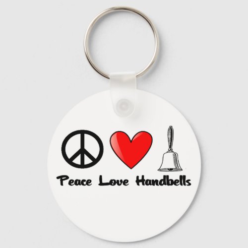 Peace Love Handbells Keychain