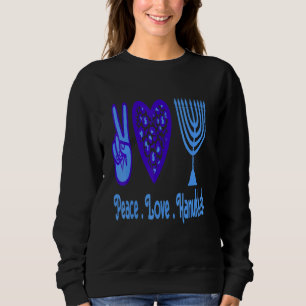 Peace Love Hanukkah 2021 Jewish Tee Menorah Hanukk