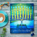 “Peace Love Hanukkah” Artsy Blue & Green Menorah Jigsaw Puzzle<br><div class="desc">“Peace, Love, Hanukkah.” A close-up photo illustration of a bright, colorful, blue and green artsy menorah helps you usher in the holiday of Hanukkah in style. Feel the warmth and joy of the holiday season whenever you use this stunning, colorful Hanukkah jigsaw puzzle. Matching cards, envelopes, stickers, pillows, tote bags,...</div>