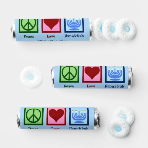 Peace Love Hanukkah Cute Custom Party Breath Savers Mints