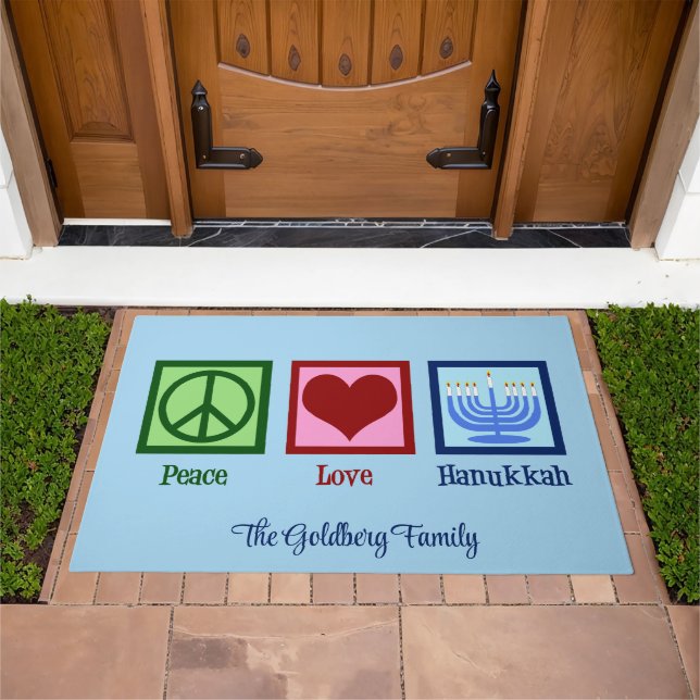 Peace Love Hanukkah Doormat (Outdoor)
