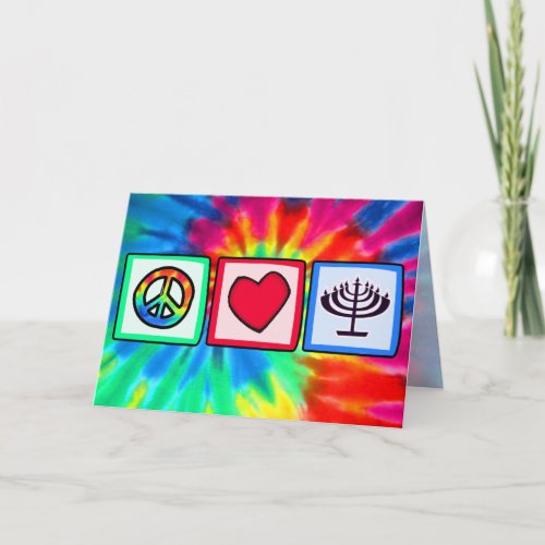 Peace Love Hanukkah Holiday Card