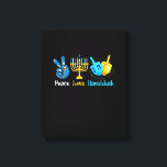 Peace Love Hanukkah Jewish Menorah Chanukah Pajama Canvas Print<br><div class="desc">This is a great gift for your family,  friends during Hanukkah holiday. They will be happy to receive this gift from you during Hanukkah holiday.</div>