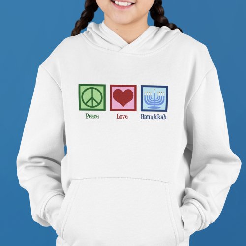 Peace Love Hanukkah Kids Hoodie