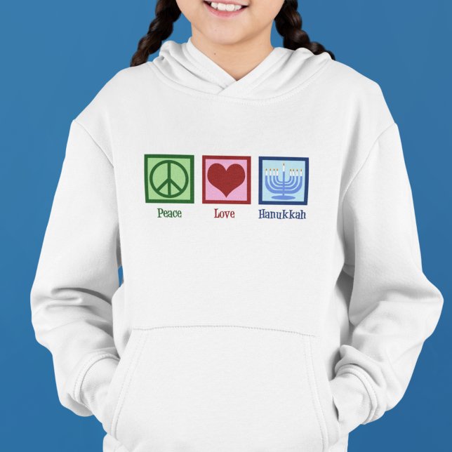 Peace Love Hanukkah Kids Hoodie (Creator Uploaded)