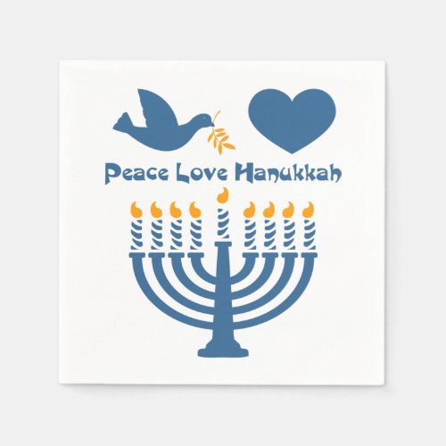Peace Love Hanukkah Paper Napkins