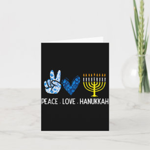 Peace Love Hanukkah Retro Chanukah Jewish Men Wome Card