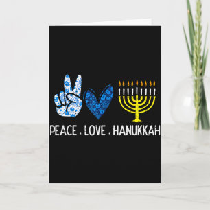 Peace Love Hanukkah Retro Chanukah Jewish Men Wome Card