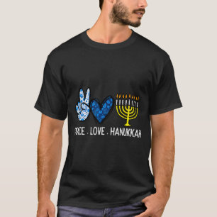 Peace Love Hanukkah Retro Chanukah Jewish Men Wome T-Shirt