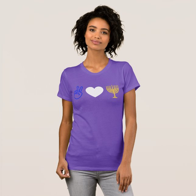 Peace Love & Hanukkah T-Shirt (Front Full)