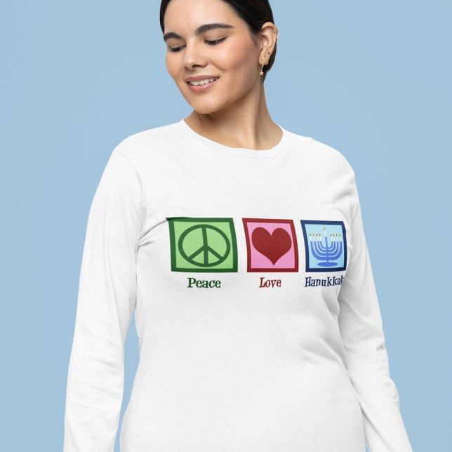 Peace Love Hanukkah Women's Long Sleeve T-Shirt (Creator Uploaded)