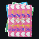 Peace Love & Hanukkah Wrapping Paper Flat Sheet<br><div class="desc">Peace Love & Hanukkah. Change the background color to make it your own!</div>