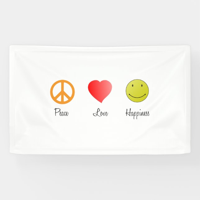Peace Love Happiness Banner (Horizontal)