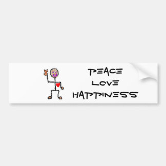 Peace Love Happiness Bumper Sticker