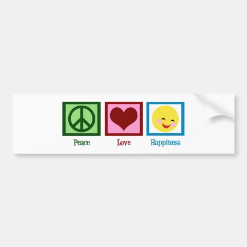 Peace Love Happiness Bumper Sticker