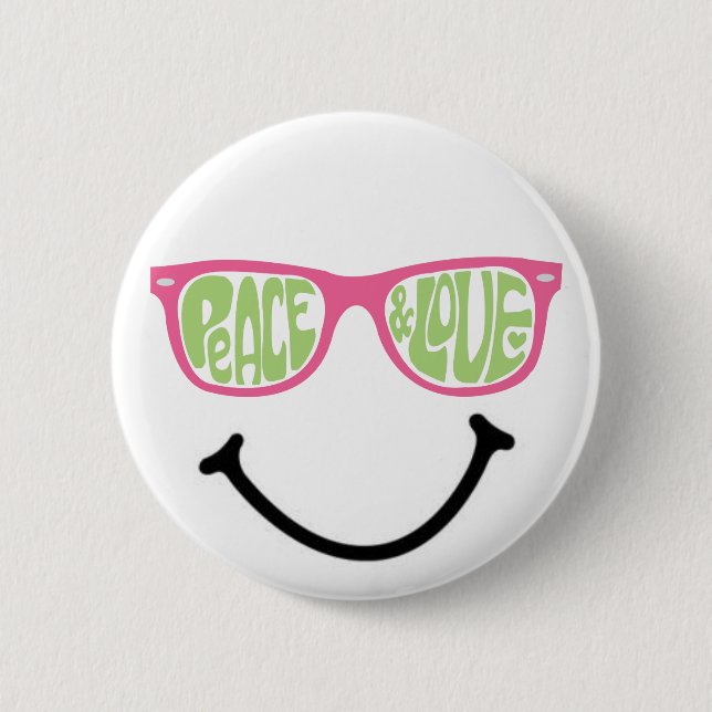 Peace & Love & Happiness Button (Front)