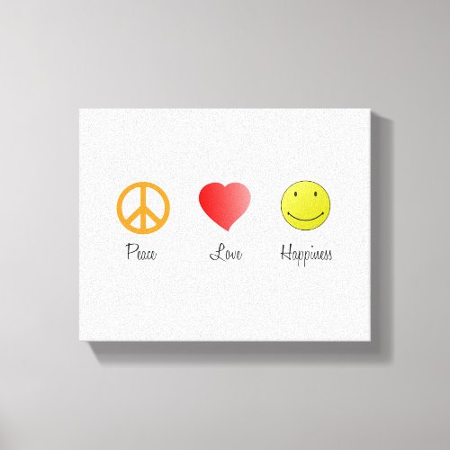 Peace Love Happiness Canvas Print