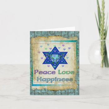 Peace Love Happiness Card by Crazy_Card_Lady at Zazzle