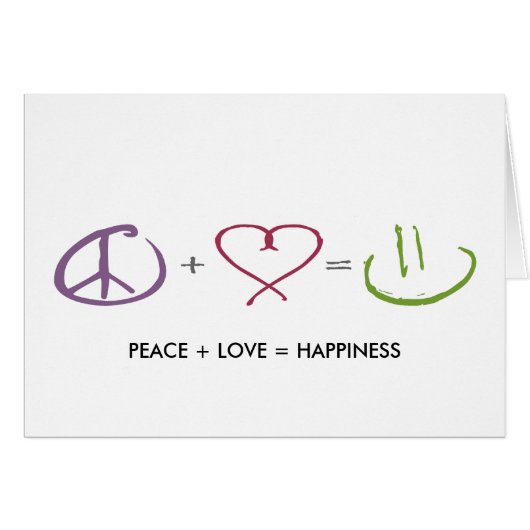 Peace + Love = Happiness Cards (Front Horizontal)
