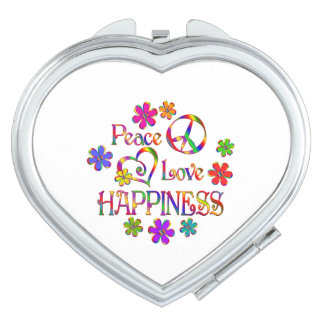 Peace Love Happiness Compact Mirror