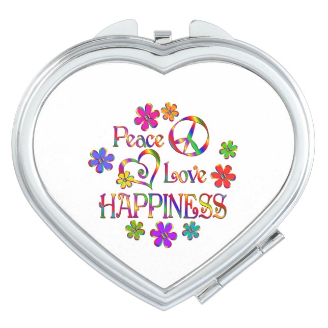 Peace Love Happiness Compact Mirror (Front)
