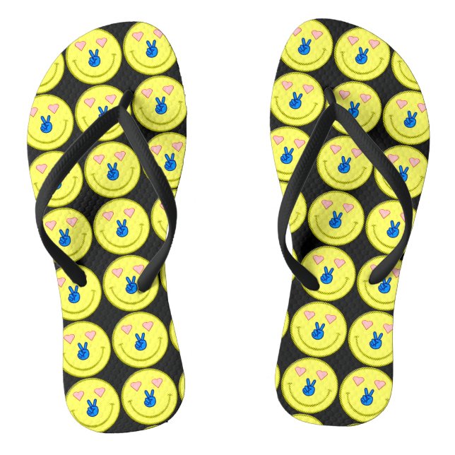 Peace Love Happiness Flip Flops (Footbed)