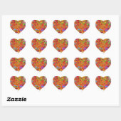 Peace, Love & Happiness Heart Sticker (Sheet)