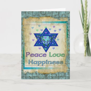 Peace Love Happiness Holiday Card by Crazy_Card_Lady at Zazzle
