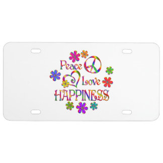 Peace Love Happiness License Plate