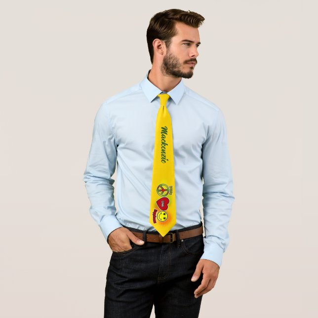 Peace Love Happiness Neck Tie (In Situ)
