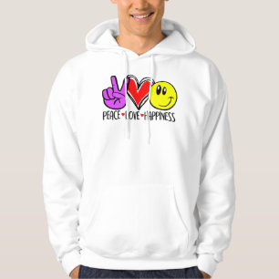 Peace Love Happiness Positivity  Hoodie