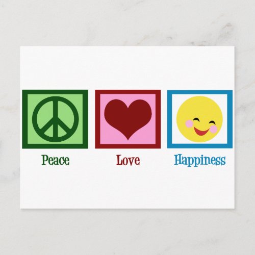 Peace Love Happiness Postcard