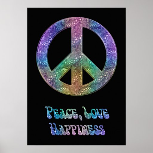 Peace Love Happiness Poster | Zazzle