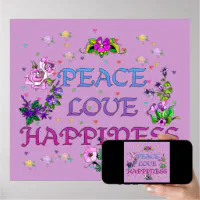 Peace Love Happiness Poster